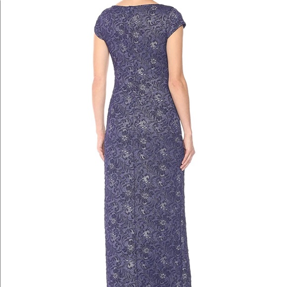 NWT JS Collections Cap Sleeve Brocade Ruched Dress - Picture 2 of 10